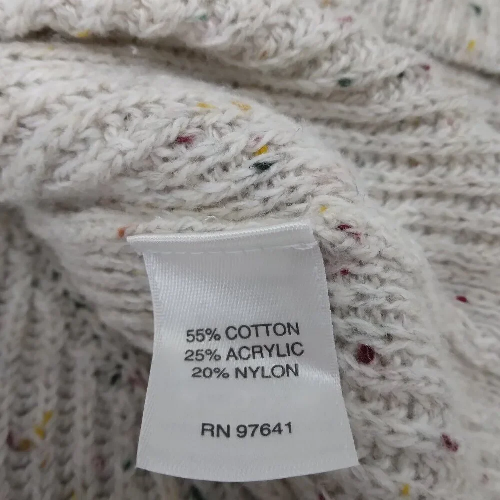 J Jill | Cotton Knit Cream Confetti Tunic Sweater | Size M